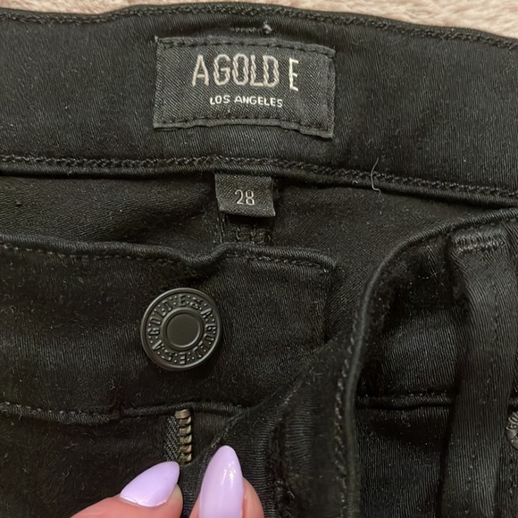Agolde Black heavily distressed Sophie Skinny jeans sz 28 - Picture 5 of 10
